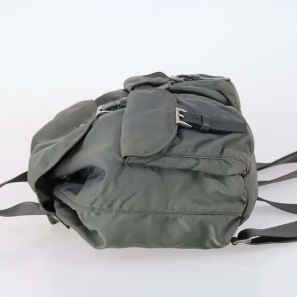 PRADA Backpack Nylon Gray Silver Auth kk572 main image 8